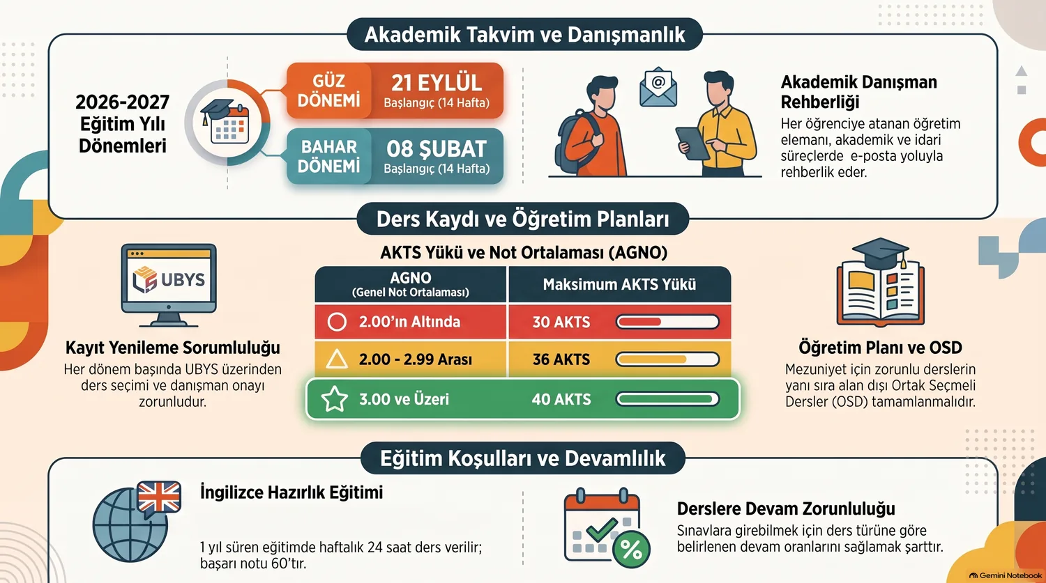 Akademik takvim ve ders kaydı